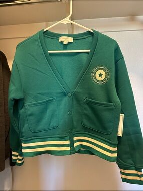 no comment Paris Teal V‑Neck Button Cardigan
